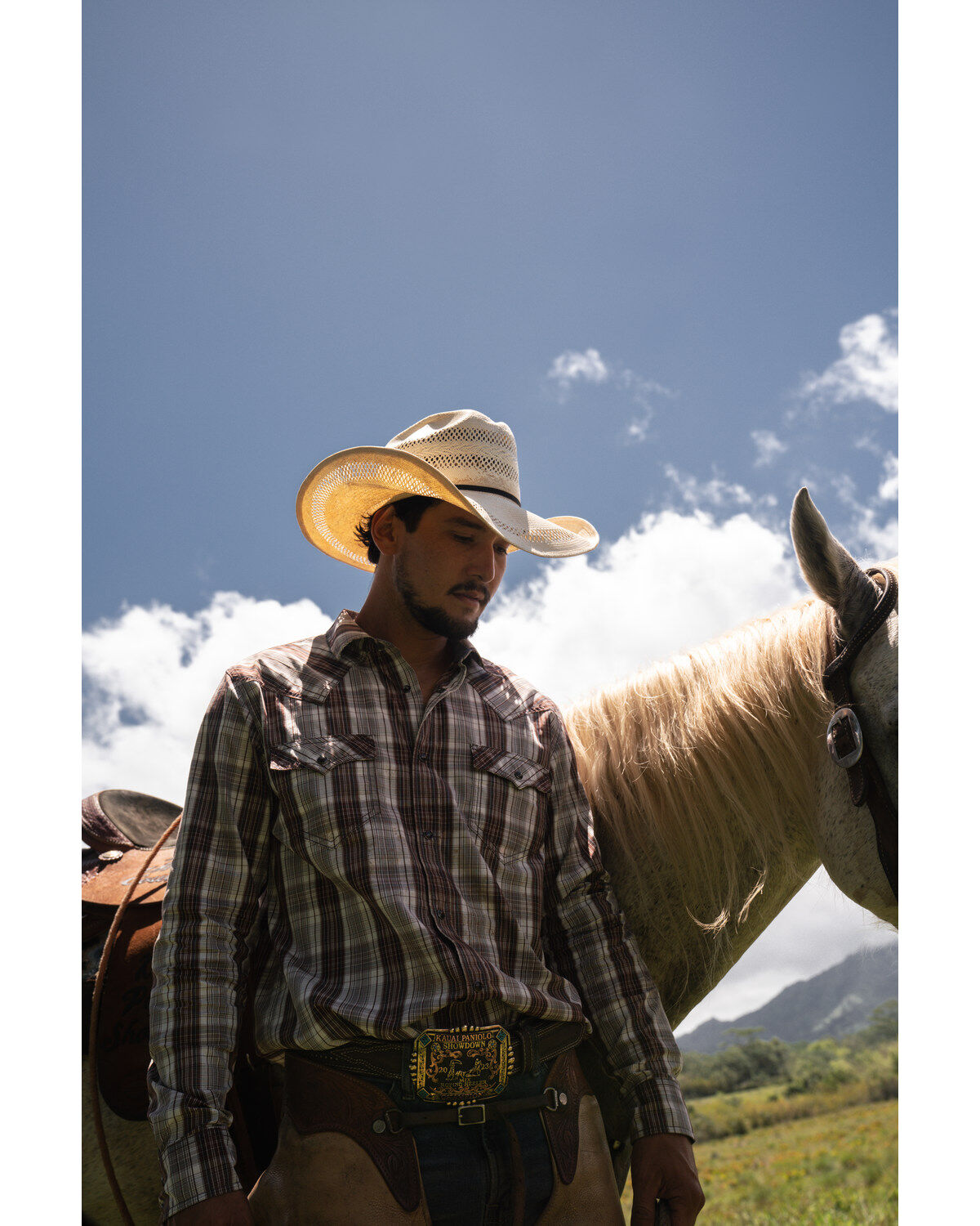 Image #1 - Moonshine Spirit&reg; Men's Ricochet Plaid Print Long Sleeve Snap Western Shirt, Purple, hi-res