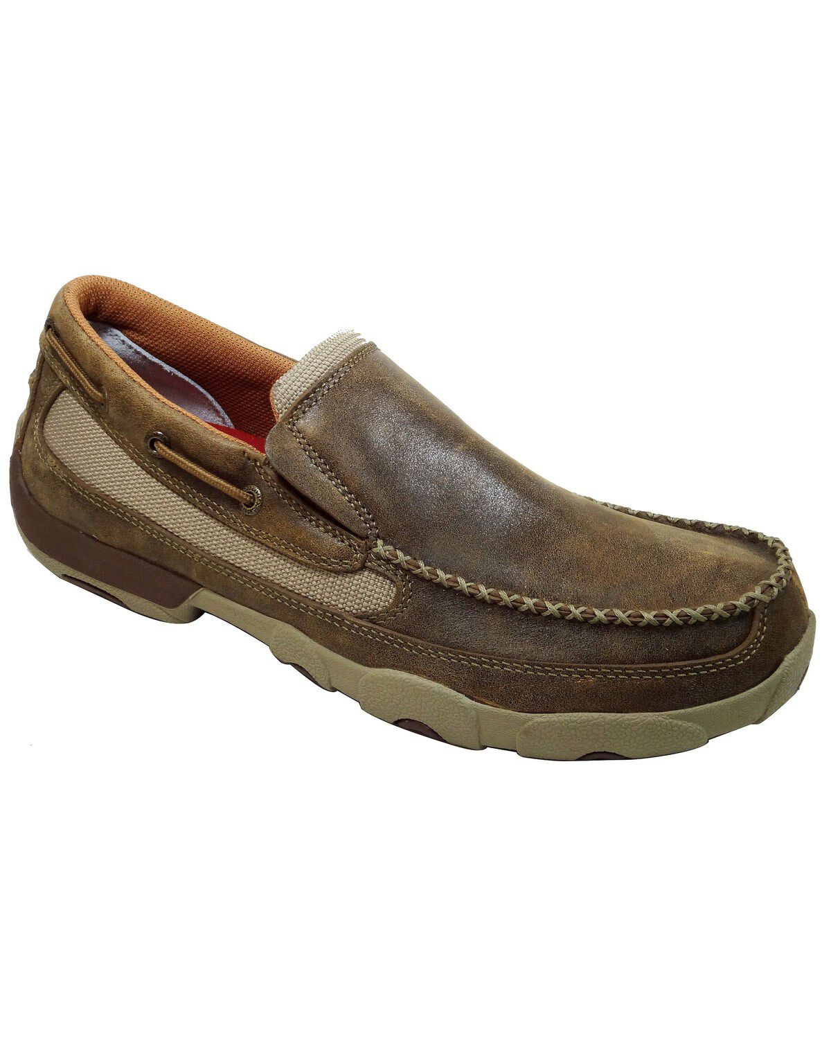 Image #1 - Twisted X Men's Driving Moc Slip-On Shoes, Brown, hi-res