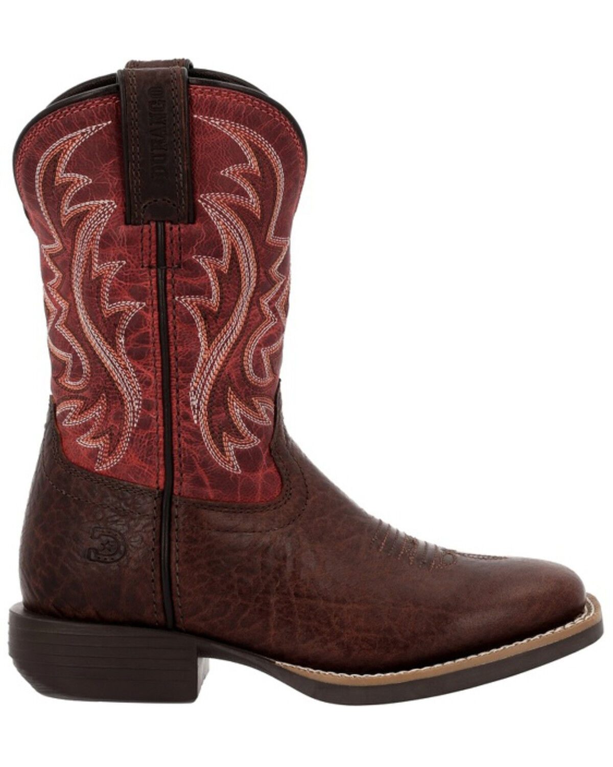 Image #2 - Durango Boys' Shyloh Western Boots - Broad Square Toe, Mahogany, hi-res