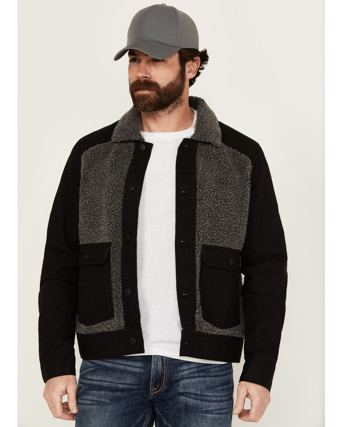 Image #1 - Brothers and Sons Men's Warren Blanket Sherpa Jacket, Black, hi-res