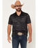 Image #1 - RANK 45&reg; Men's Tonal Southwestern Print Short Sleeve Button-Down Polo Shirt, Charcoal, hi-res