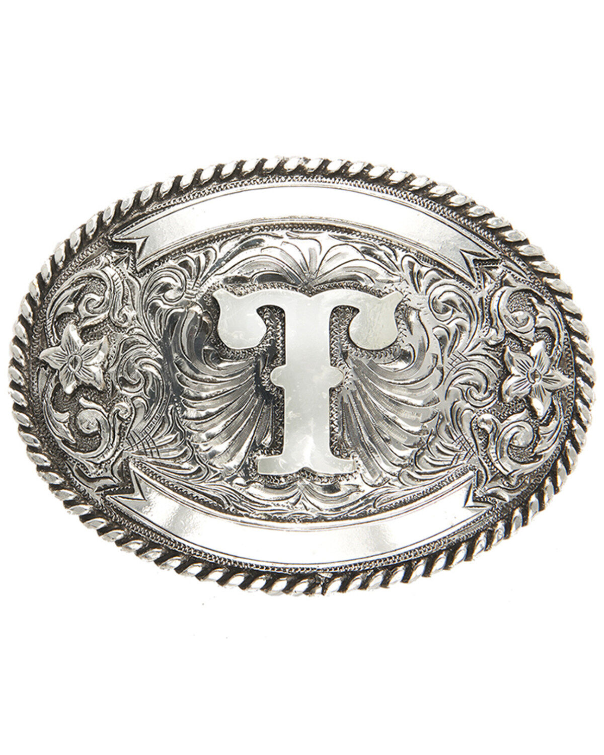 Cody James Initial T Belt Buckle, Silver, hi-res