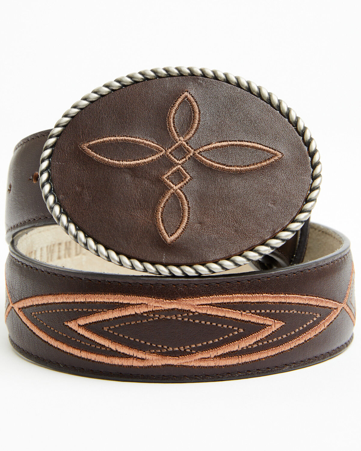 Image #1 - Idyllwind Women's Boot Stitch Leather Buckle Belt, Chocolate, hi-res