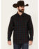 Image #1 - Moonshine Spirit&reg; Men's Vineyard Plaid Print Long Sleeve Snap Western Shirt, Purple, hi-res