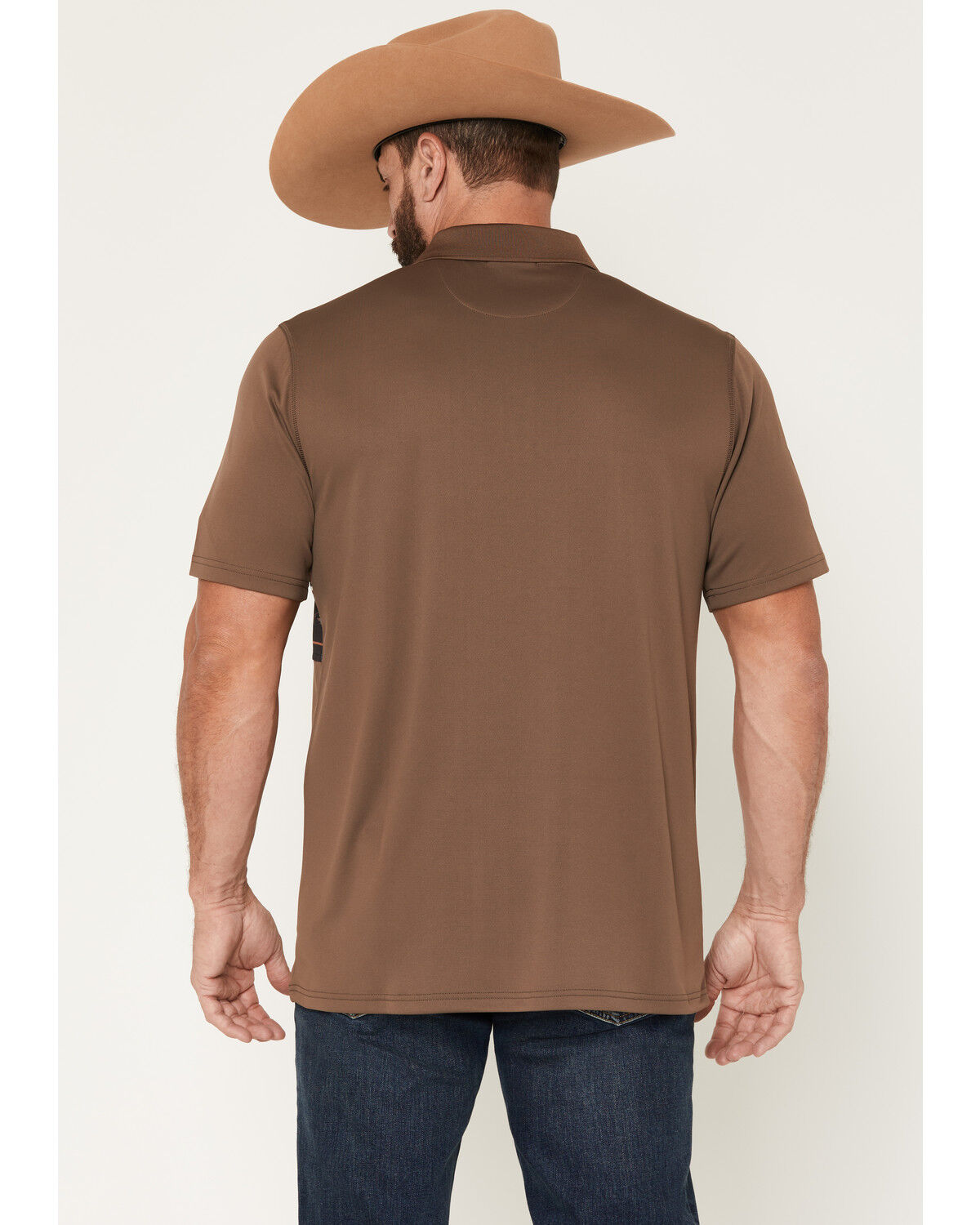 Image #4 - RANK 45&reg; Men's Sierra Noble Border Print Short Sleeve Button-Down Polo, Brown, hi-res