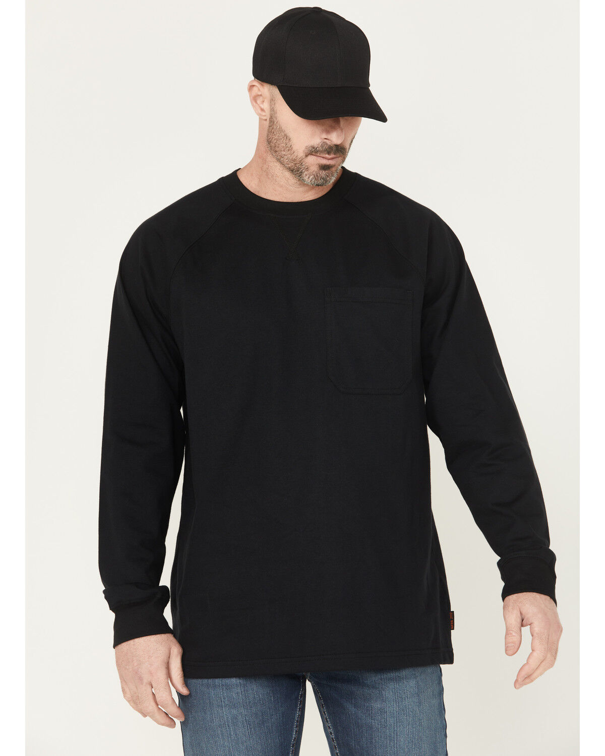 Image #2 - Hawx Men's FR Flaming Skull Long Sleeve Graphic Work T-Shirt, Black, hi-res