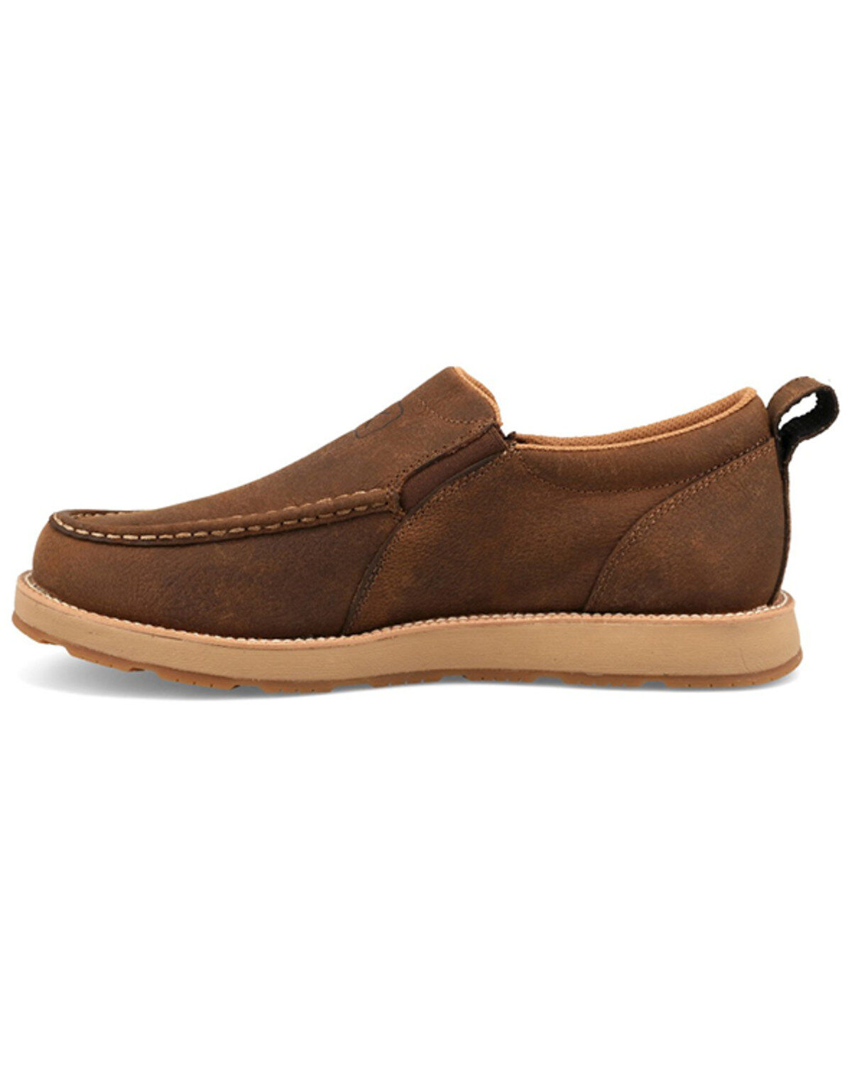 Image #3 - Twisted X Men's CellStretch&reg; Wedge Sole Slip-On Casual Shoes - Moc Toe, Brown, hi-res