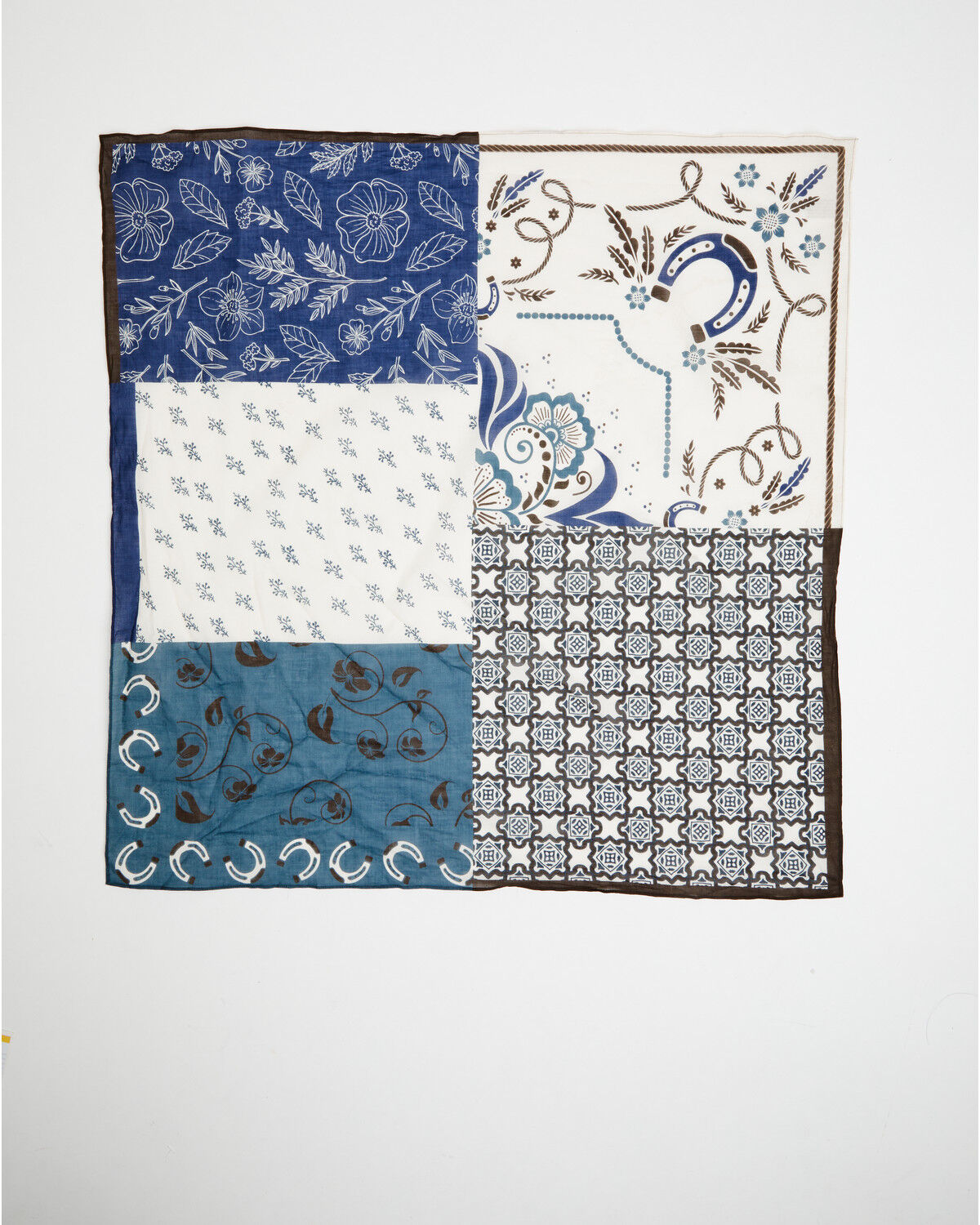 Shyanne Women's Penelope Patchwork Bandana, Blue, hi-res