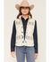 Image #1 - Shyanne Women's Southwestern Print Polar Fleece Vest, Khaki, hi-res