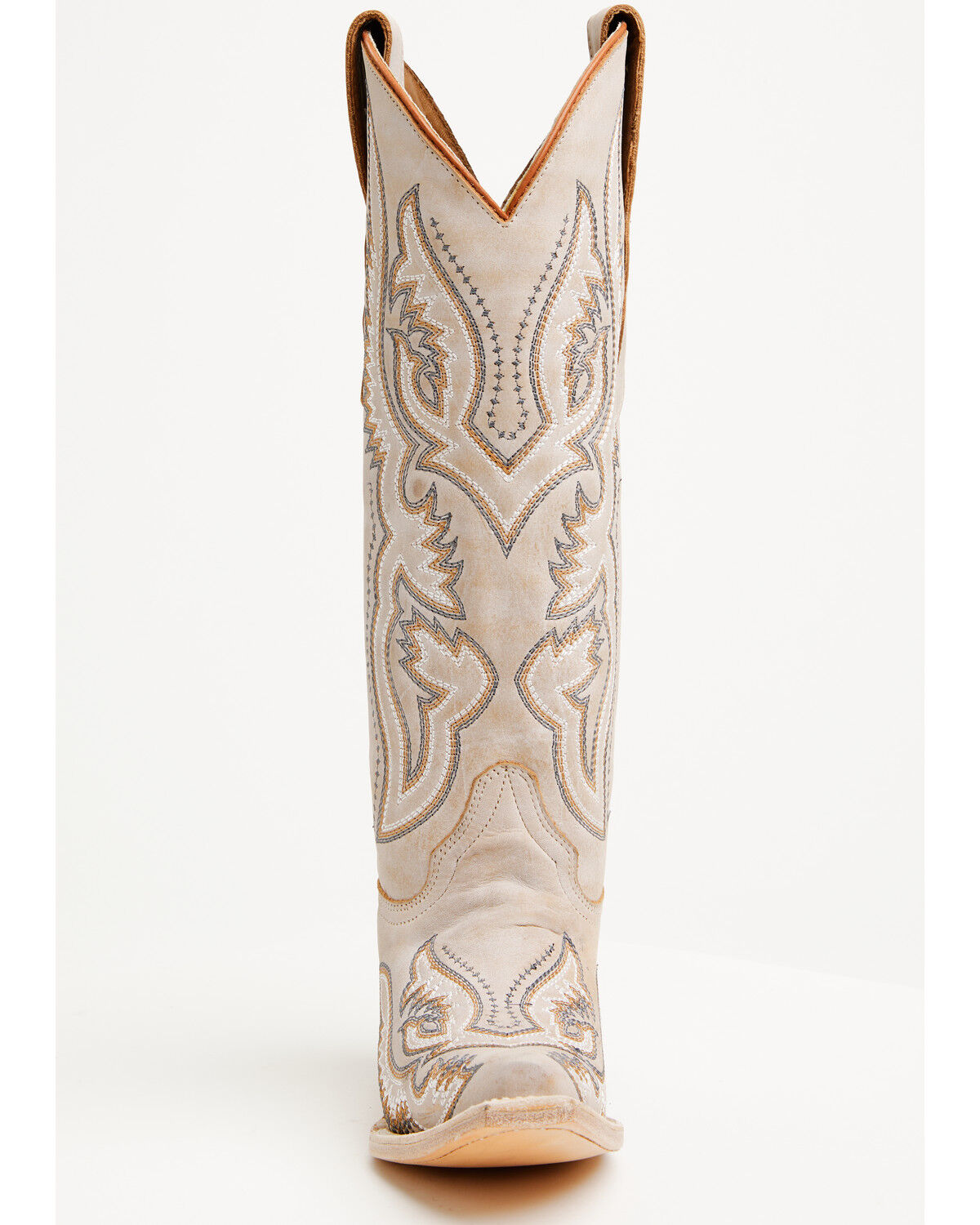 Image #4 - Circle G Women's Triad Embroidered Tall Western Boots - Snip Toe, White, hi-res