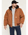 Image #1 - Carhartt Men's Flannel Lined Loose Fit Firm Duck Active Jacket, Brown, hi-res