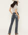Image #1 - Grace in LA Women's Medium Wash Mid Rise Embellished Bootcut Denim Jeans, Medium Wash, hi-res