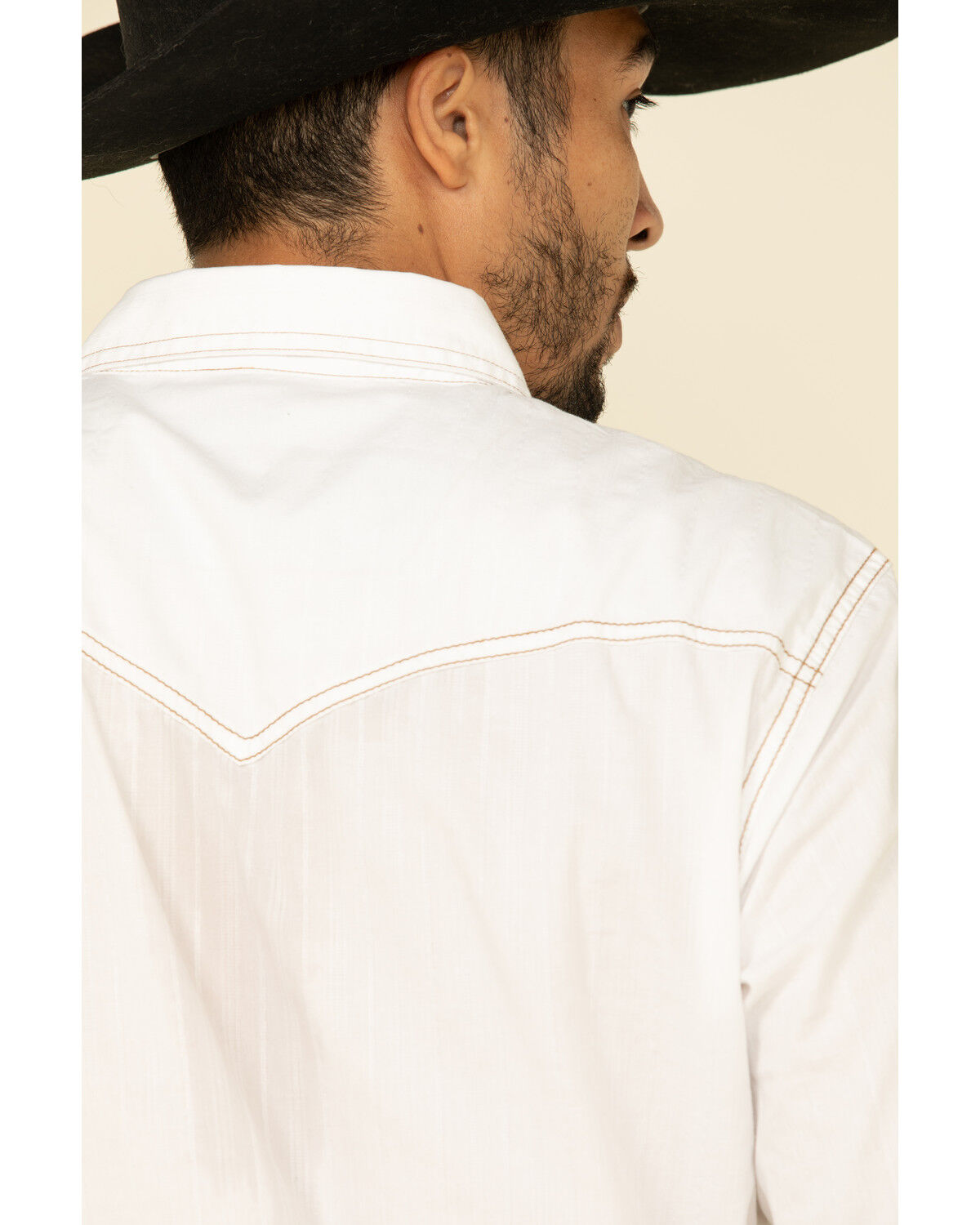 Image #5 - Wrangler Retro Premium Men's Solid Long Sleeve Snap Western Shirt - Tall, White, hi-res