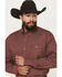 Image #2 - George Strait by Wrangler Men's Medallion Print Long Sleeve Button-Down Stretch Western Shirt - Tall, Wine, hi-res