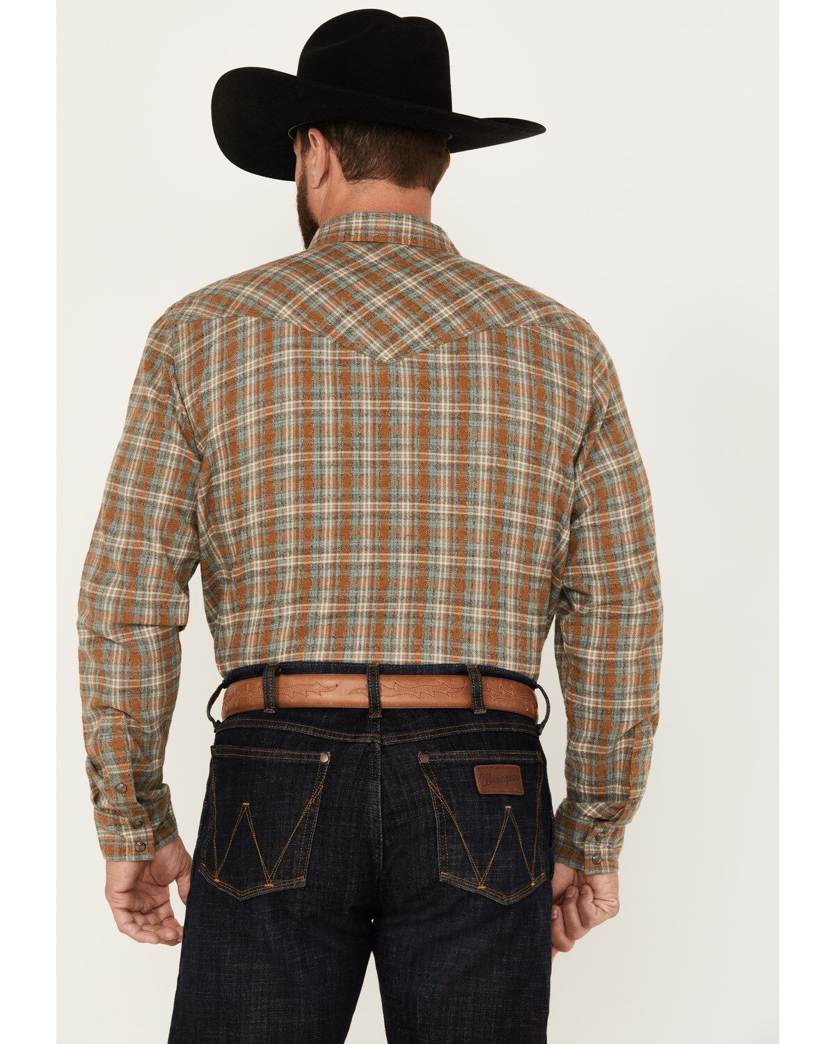 Image #4 - Moonshine Spirit&reg; Men's Hickory Plaid Print Long Sleeve Snap Flannel Shirt, Grey, hi-res