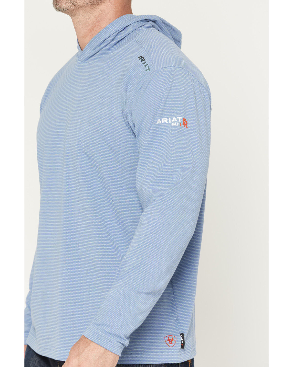 Image #3 - Ariat Men's FR Baselayer Hooded Long Sleeve Work Shirt, Medium Blue, hi-res