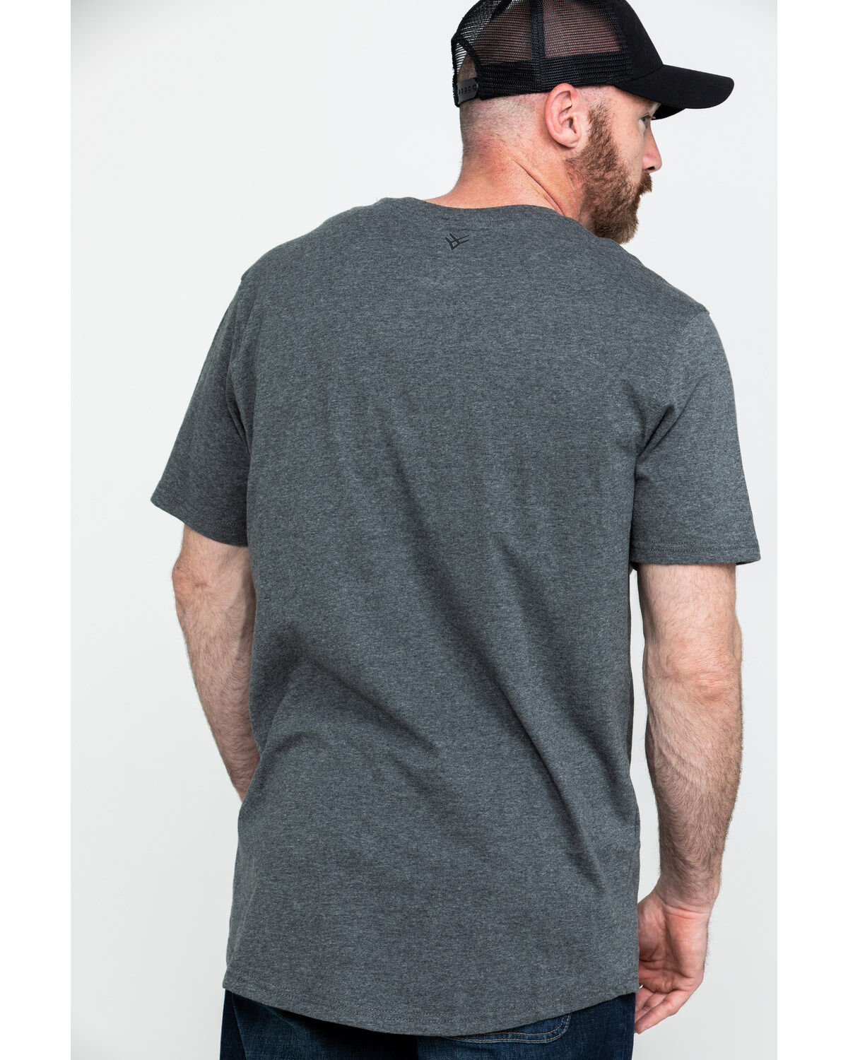 Image #2 - Hawx Men's Pocket Henley Short Sleeve Work T-Shirt - Tall, Charcoal, hi-res
