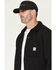 Image #2 - Carhartt Men's Rain Defender&reg; Loose Fit Heavyweight Quilted Snap Front Shirt Jacket, Black, hi-res