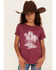 Image #1 - Shyanne Girls' Running Horses Short Sleeve Graphic Tee, Fuchsia, hi-res