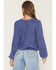 Image #4 - Wild Moss Women's Button-Front Embroidered Long Sleeve Peasant Top, Blue, hi-res