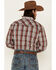 Image #4 - Cowboy Hardware Men's Rancher Plaid Long Sleeve Snap Western Shirt, Red, hi-res