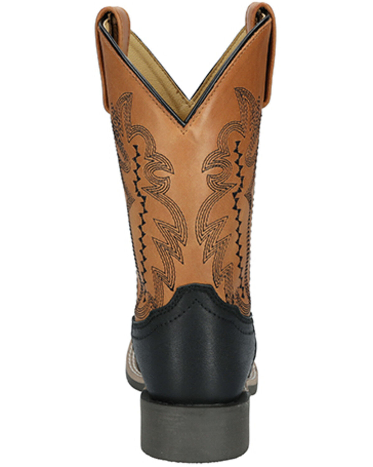 Image #5 - Smoky Mountain Boys' Garrett Western Boots - Broad Square Toe, Black/tan, hi-res