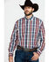 Image #1 - Resistol Men's Halo Med Plaid Long Sleeve Western Shirt, Red, hi-res