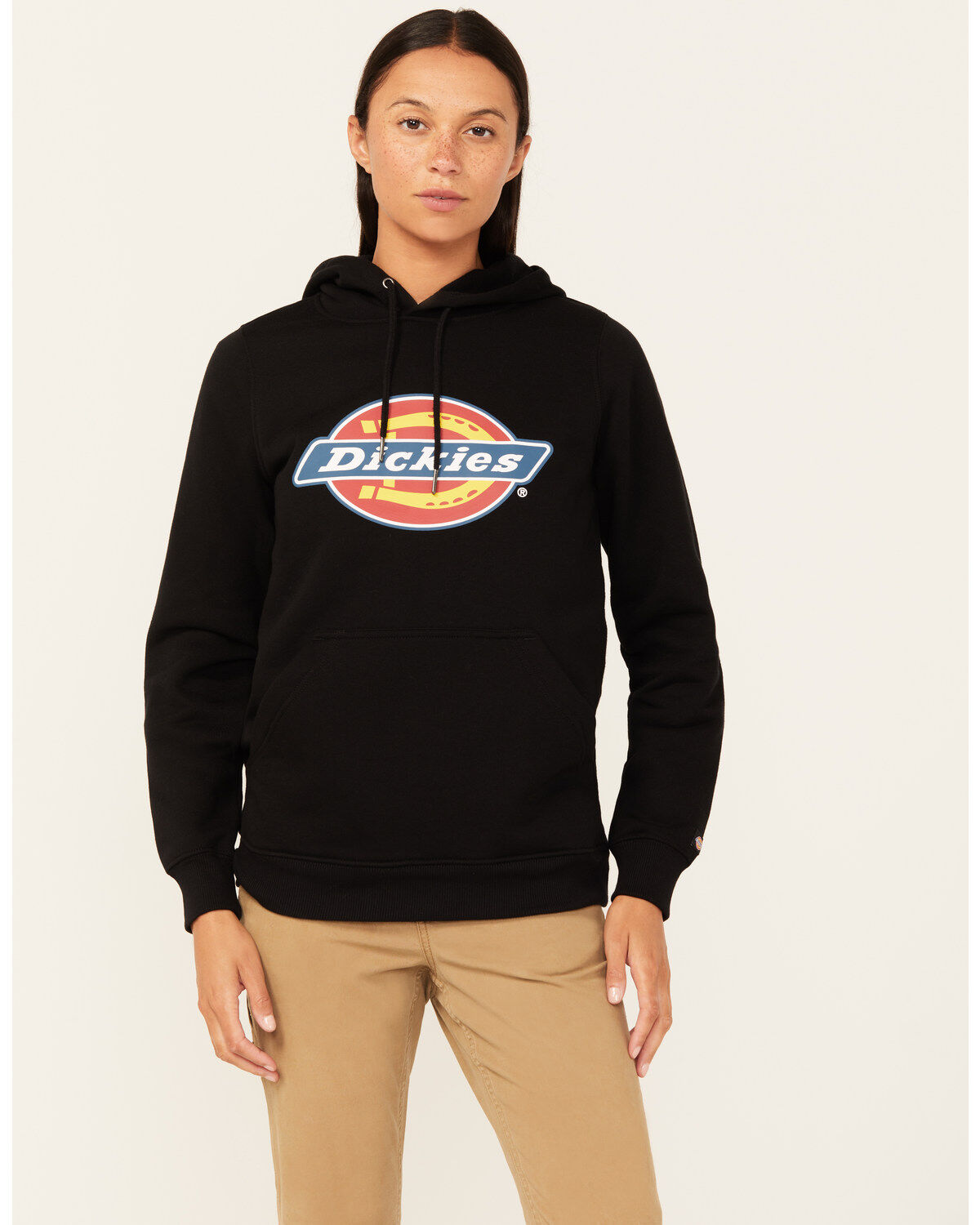 Image #1 - Dickies Women's Logo Pullover Sweatshirt, Black, hi-res