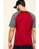 Image #2 - Hawx Men's Red Midland Short Sleeve Baseball Work T-Shirt - Tall, Red, hi-res
