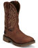 Image #1 - Justin Men's Broncy Waterproof Western Work Boots - Composite Toe , Brown, hi-res