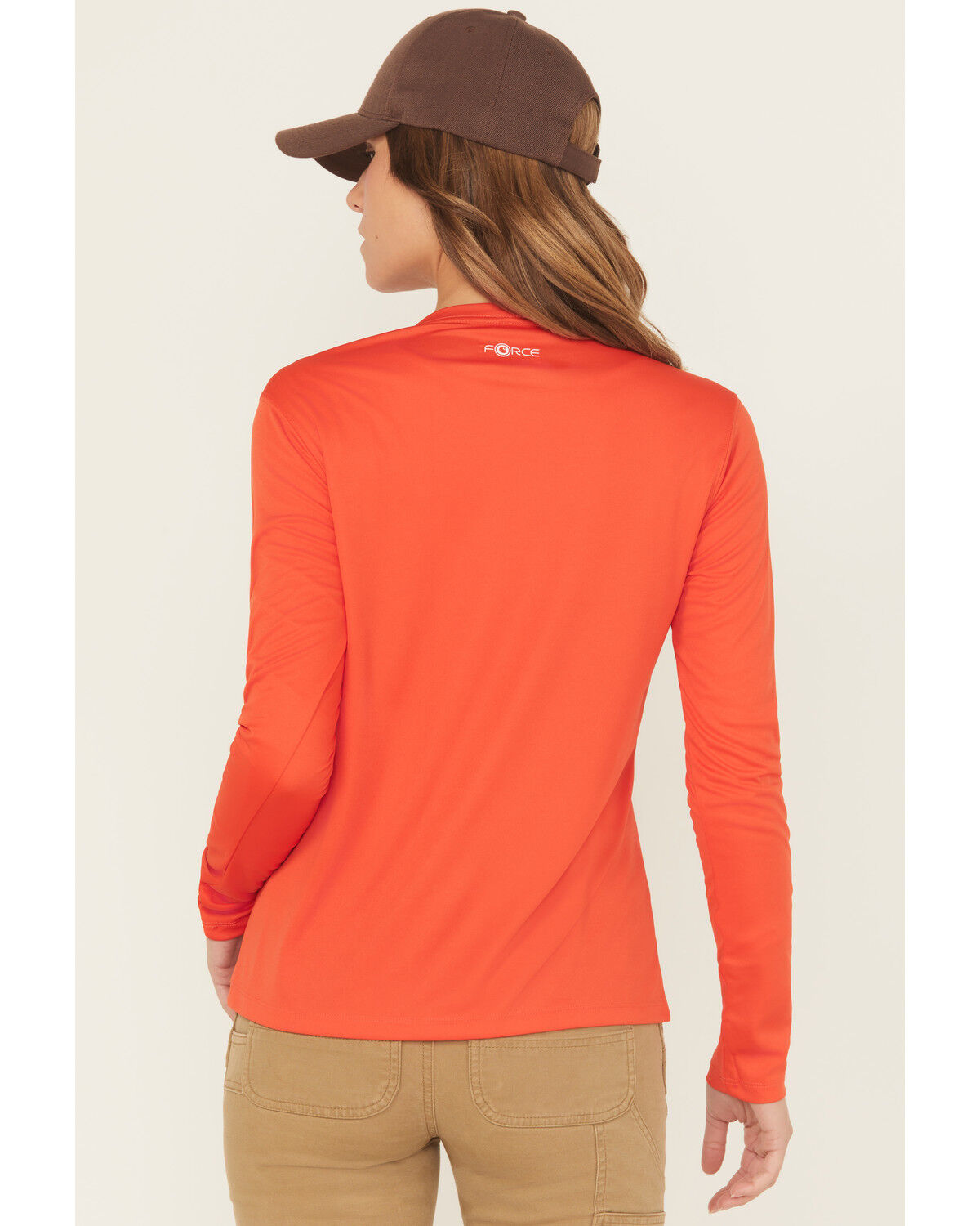 Image #4 - Carhartt Women's Force Sun Defender&trade; Relaxed Fit Lightweight Long Sleeve Graphic Work Tee, Red, hi-res