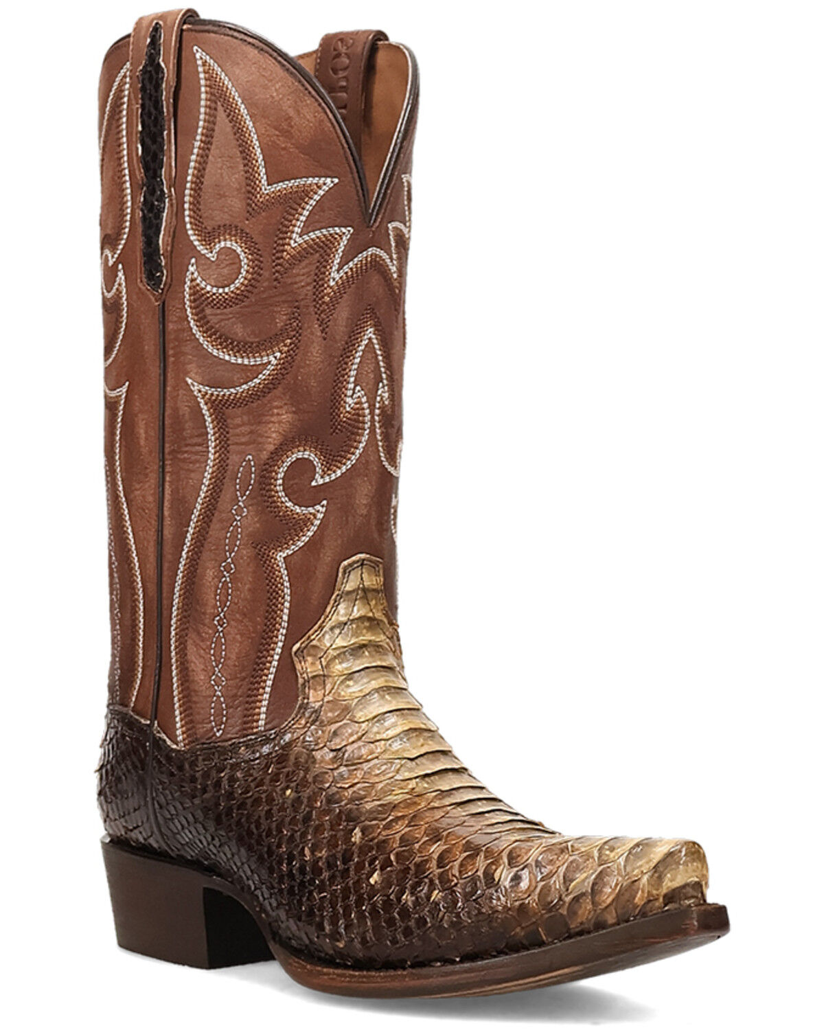 Image #1 - Dan Post Men's Exotic Python Stryker Western Boots - Snip Toe, Taupe, hi-res