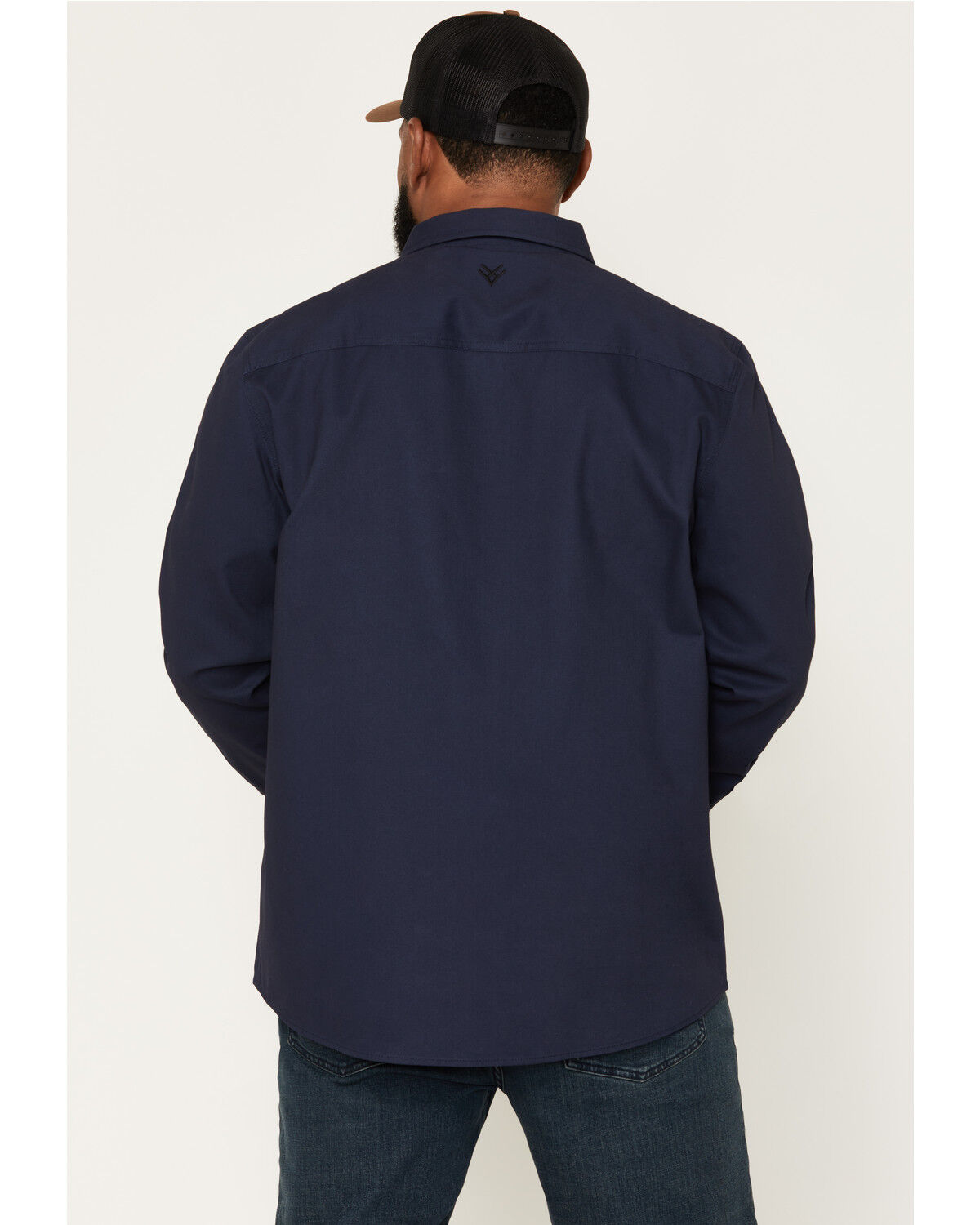 Image #4 - Hawx Men's All Out Solid Twill Long Sleeve Button-Down Work Shirt - Tall, Navy, hi-res