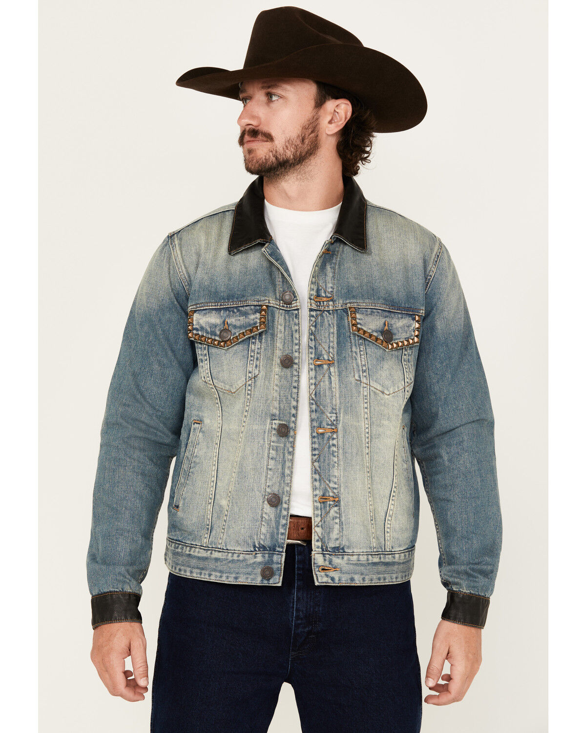 Image #1 - Moonshine Spirit&reg; Men's Slasher Medium Wash Denim Jacket, Medium Wash, hi-res