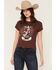 Image #1 - White Crow Women's Good Luck Short Sleeve Graphic Tee, Brown, hi-res