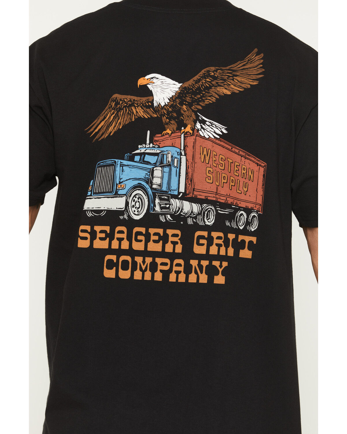 Image #4 - Seager Men's Big Rig Short Sleeve Graphic T-Shirt, Black, hi-res