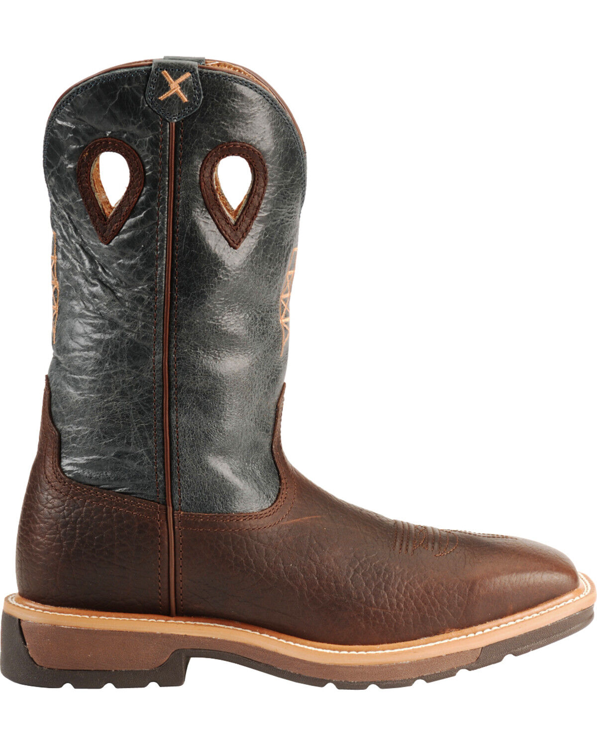 Image #2 - Twisted X Men's Square Steel Toe Lite Weight Work Boots, Cognac, hi-res