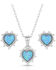 Image #1 - Montana Silversmiths Women's Royal Heart Opal Jewelry Set, Silver, hi-res