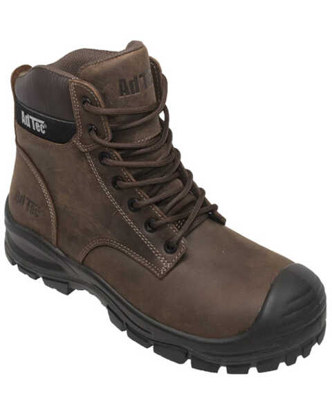 AdTec Men's 6" Waterproof Work Boots - Composite Toe , Brown, hi-res