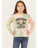 Image #1 - Rock & Roll Denim Girls' Tie Dye American Legend Graphic Sweatshirt, Peach, hi-res