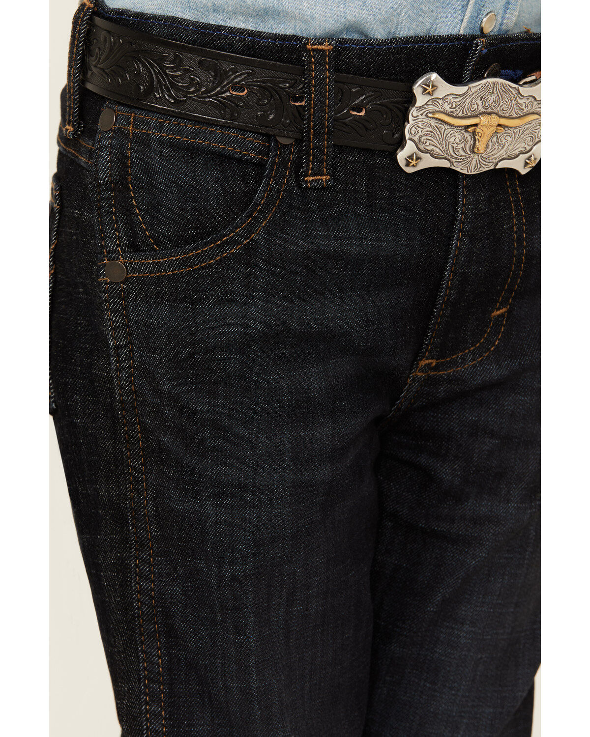 Image #2 - Wrangler Retro Little Boys' Dark Wash Dax Slim Bootcut Jeans, , hi-res