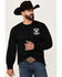 Image #2 - Cowboy Hardware Men's Outlaw Whiskey Long Sleeve Graphic T-Shirt , Black, hi-res