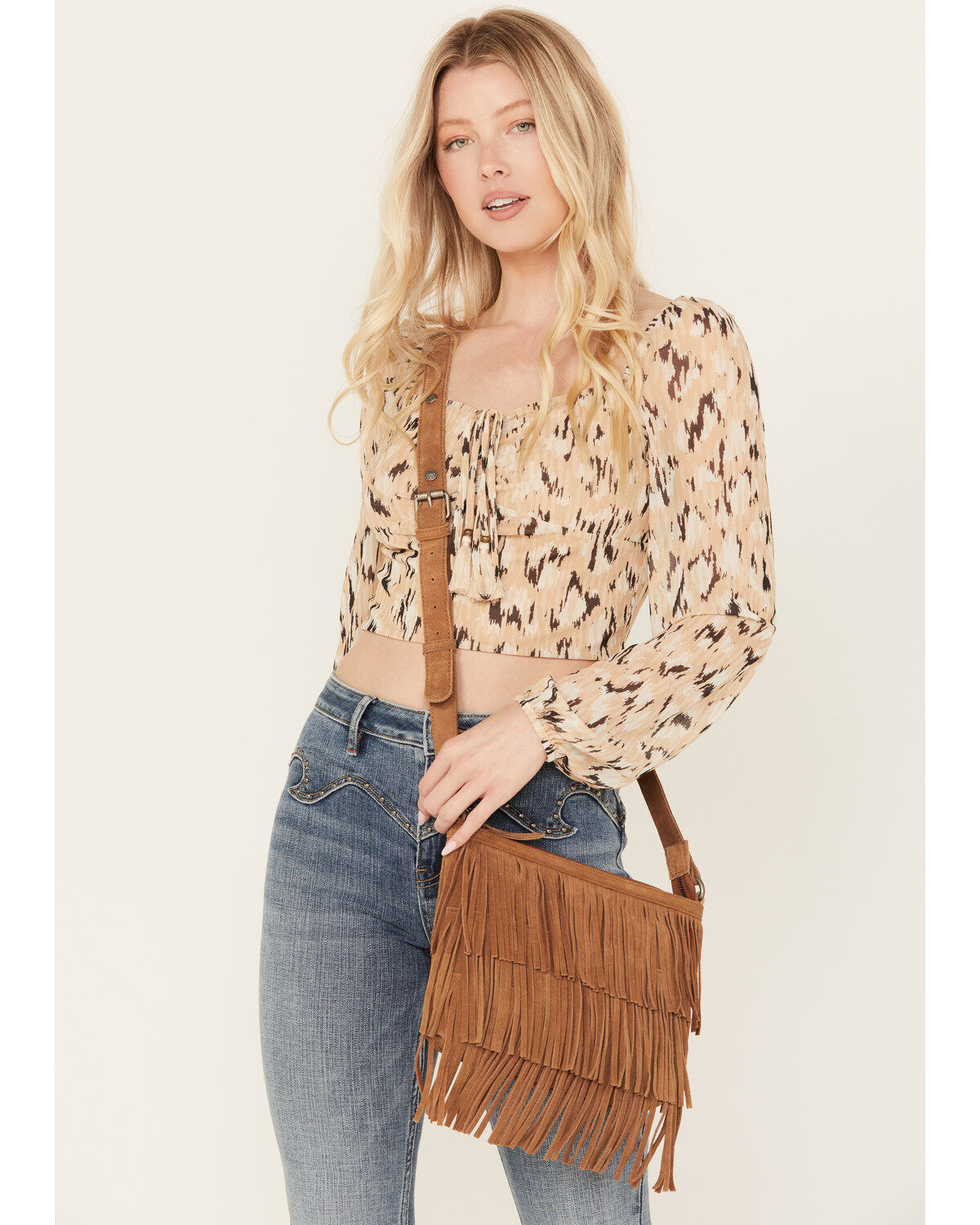 Idyllwind Women's Darlington Court Suede Crossbody Bag, Lt Brown, hi-res