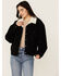 Image #1 - Levi's Women's 90's Corduroy Sherpa Lined Trucker Jacket , Black, hi-res