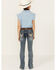 Image #3 - Shyanne Little Girls' Cowhide Steer Head Light Wash Faded Stretch Bootcut Jeans , Light Wash, hi-res