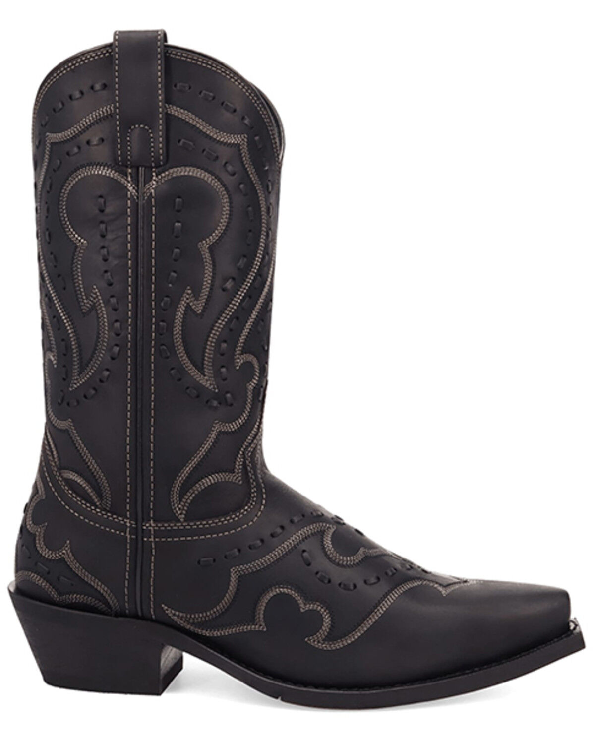 Image #2 - Laredo Men's Squire Stitched Western Boots - Snip Toe, Black, hi-res