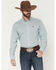 Image #1 - Cinch Men's Micro Geo Print Long Sleeve Button-Down Western Shirt, Blue, hi-res