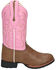 Image #2 - Smoky Mountain Girls' Mustang Western Boots - Round Toe, Brown/pink, hi-res