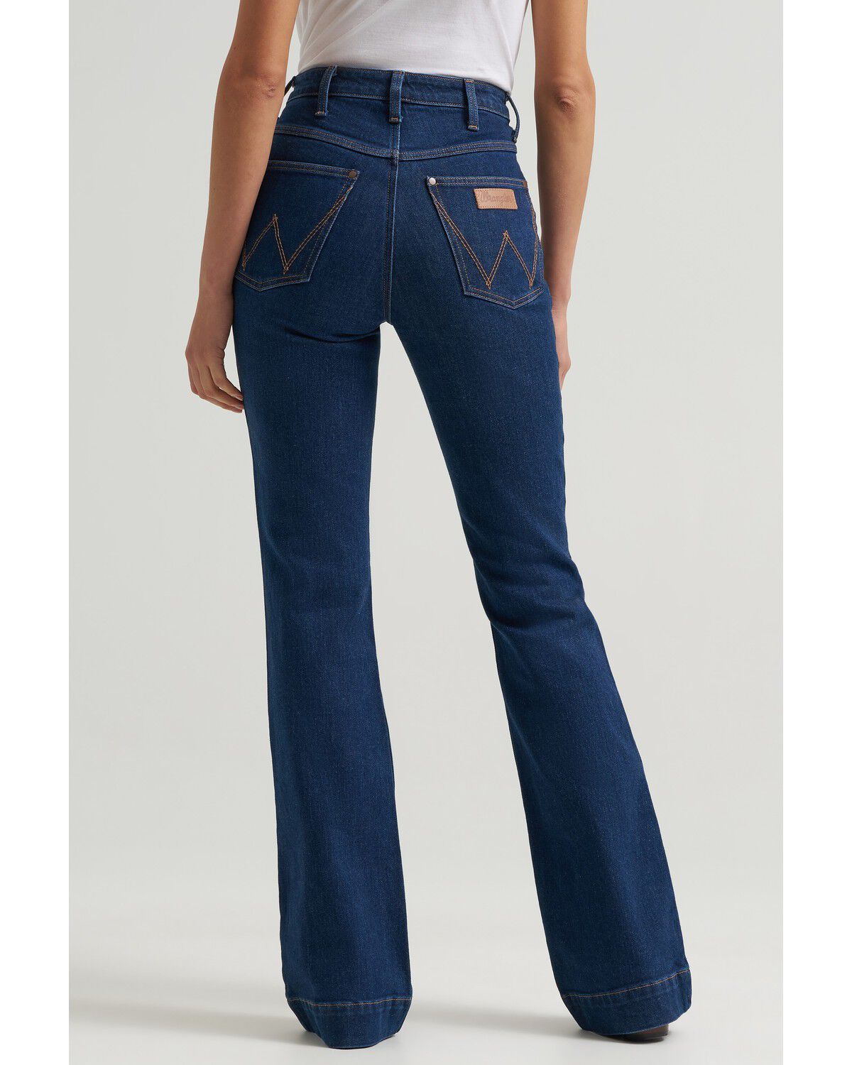 Image #2 - Wrangler Women's Emerie Dark Wash High Rise Bell Trouser Stretch Denim Riding Jeans, Dark Wash, hi-res