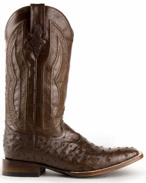 Image #3 - Ferrini Men's Full Quill Ostrich Exotic Western Boots, Chocolate, hi-res